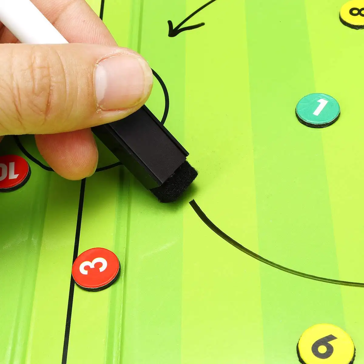 

Portable Leather Magnetic Foldable Football Tactical Board Training Coaching Kit + 24pcs Magnets for Tactic Drawing or Noting