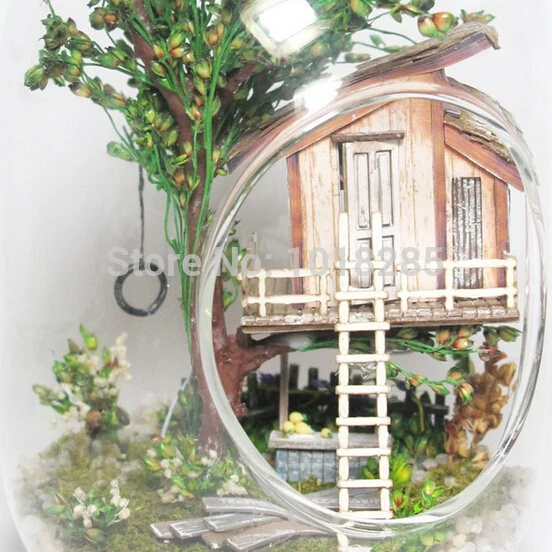 SC02 DIY Кукольный дом стеклянный шар модель строительные наборы Деревянный Мини
