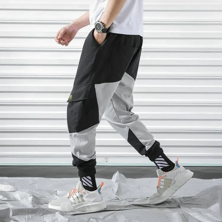 New Cargo Harem Pink Pants Mens Casual Joggers Baggy Trousers Harajuku Streetwear Hip Hop Pants Men Fashionable Sweatpants