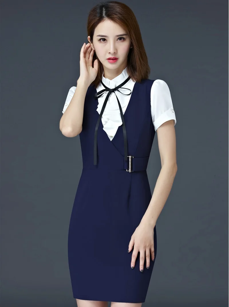 Женское Деловое платье с коротким рукавом элегантное офисное в офисном стиле