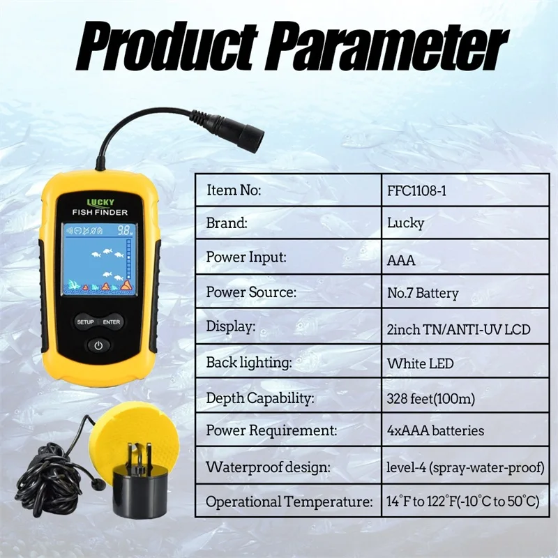 Счастливый выбор чувствительности 100 м рыболокатор ЖК дисплей цветной экран