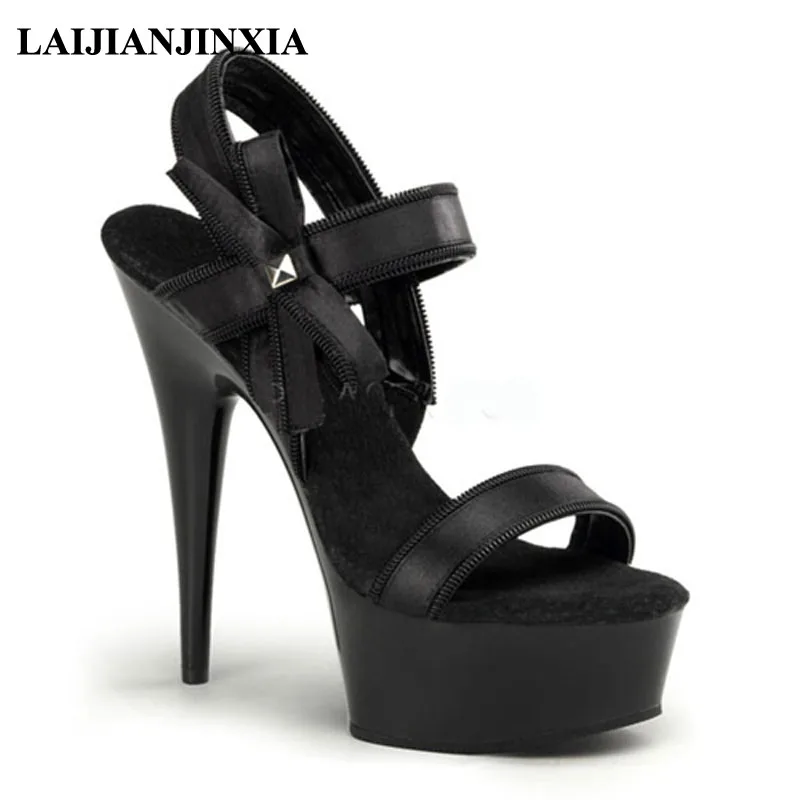 

LAIJIANJINXIA Women 15cm Nightclub Party Shoes High Heels Platform Dancing Shoes Romantic Sandals Crystal Open Toe Dance Shoes