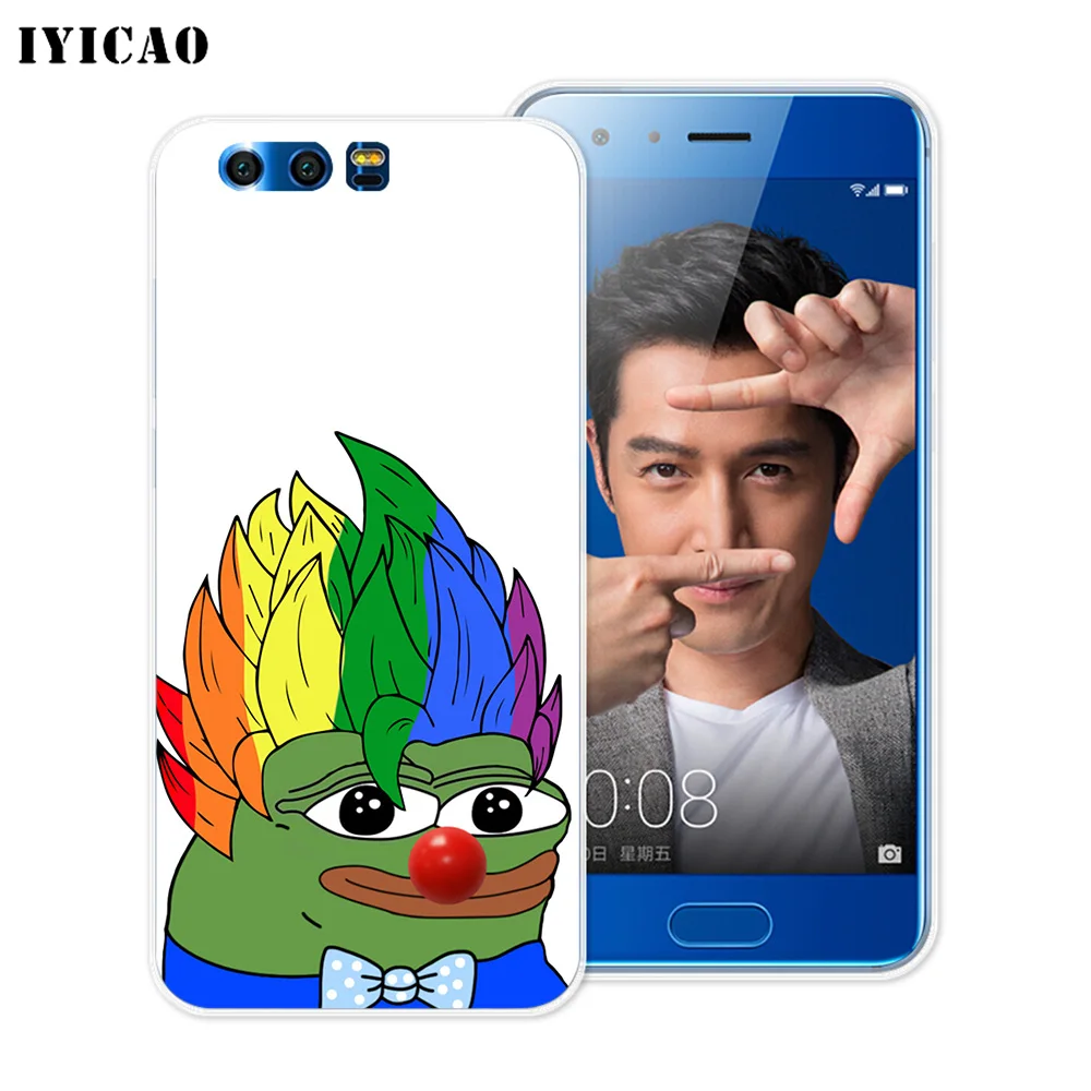 Мягкий силиконовый чехол IYICAO Pepe the Frog для Huawei Y9 Y7 Y6 Prime 2018 Honor 8C 8X 8 9 10 Lite 7X 7C 6A 7A Pro |