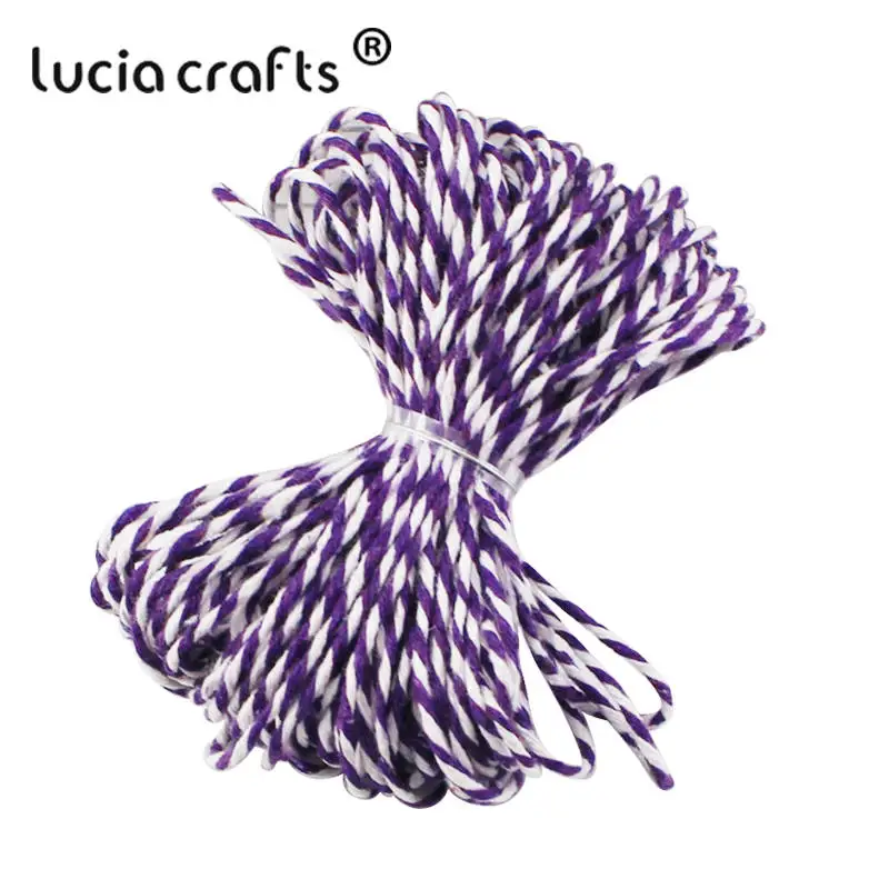 C14 Deep Purple Lucia crafts распродажа! Двойной Цветной хлопковый шпагат для пекаря, хлопковые шнуры, нитка для шпагата, сделай сам, 10 м/упак. W0403 - Цвет: C14 Deep Purple