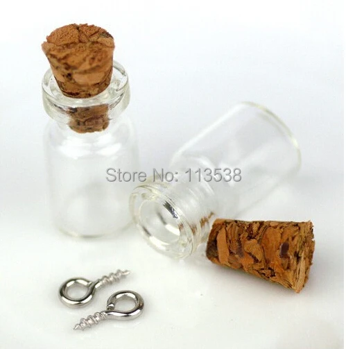 Free ship 24*12*6mm mini Glass Bottle Pendant With Cork &amp Eyehook (perfume/bottle/vial/wish/charm/bottle) Not the same style | Украшения