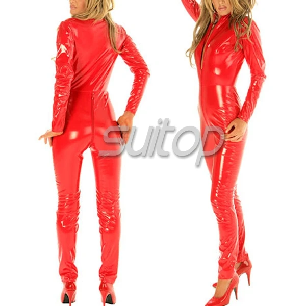 sexy fashion latex catsuit with zipper in brest  back and shoulders (including gloves and foot) latex zentai body wearing