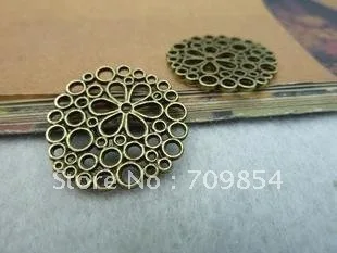 100 pcs/lot 24 мм антикварный бронза филигрань цветок ювелирные изделия C2402 | Украшения