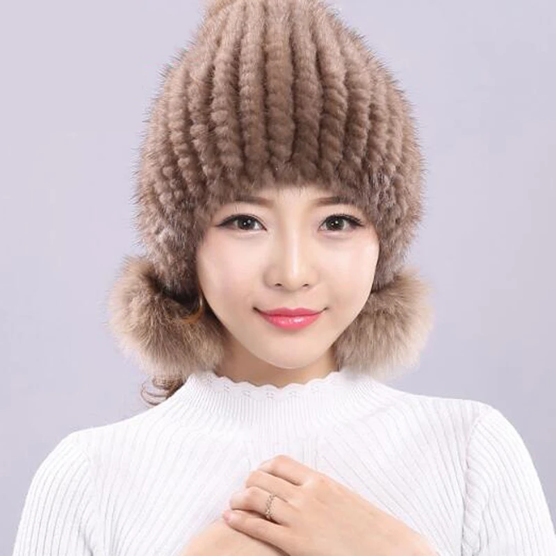 Новинка женская шапка из натурального меха норки зимние теплые роскошные