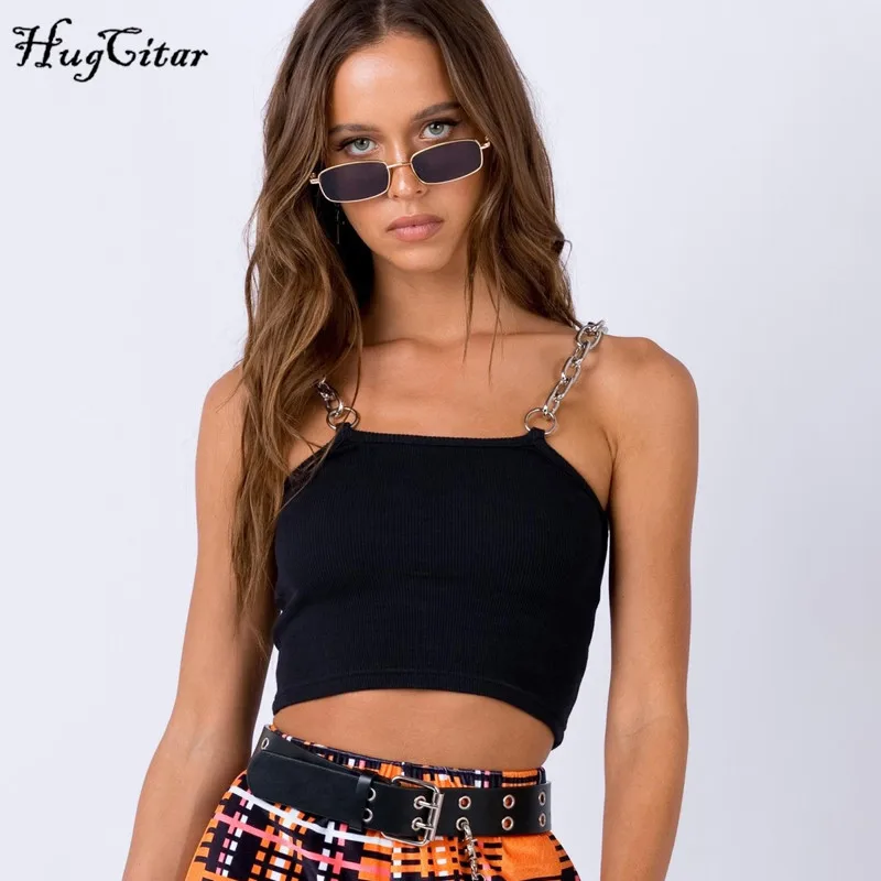 Hugcitar цепи на бретельках лямках неоновое зеленое Canale лоскутное сексуальные camis 2021