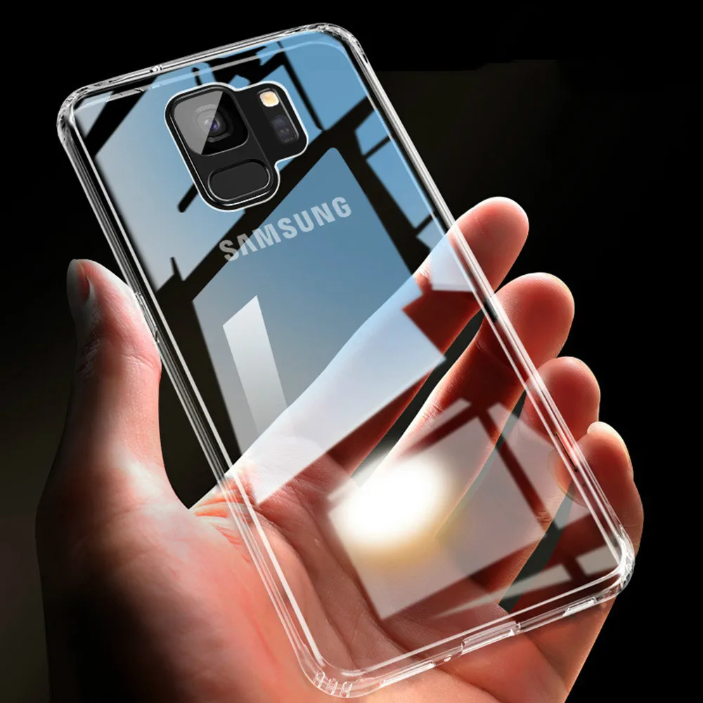 Кристально чистый чехол для Samsung Galaxy A7 2018 силиконовый прозрачный Футляр J4 J6 A6 A8 Plus