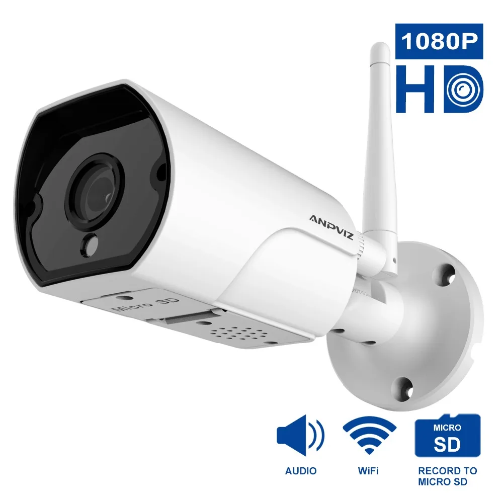 Anpviz HD 2MP Беспроводная IP камера Onvif наружная/Внутренняя 1080P WiFi Bullet Camara Водонепроницаемая камера ночного видения IR Cut P2P