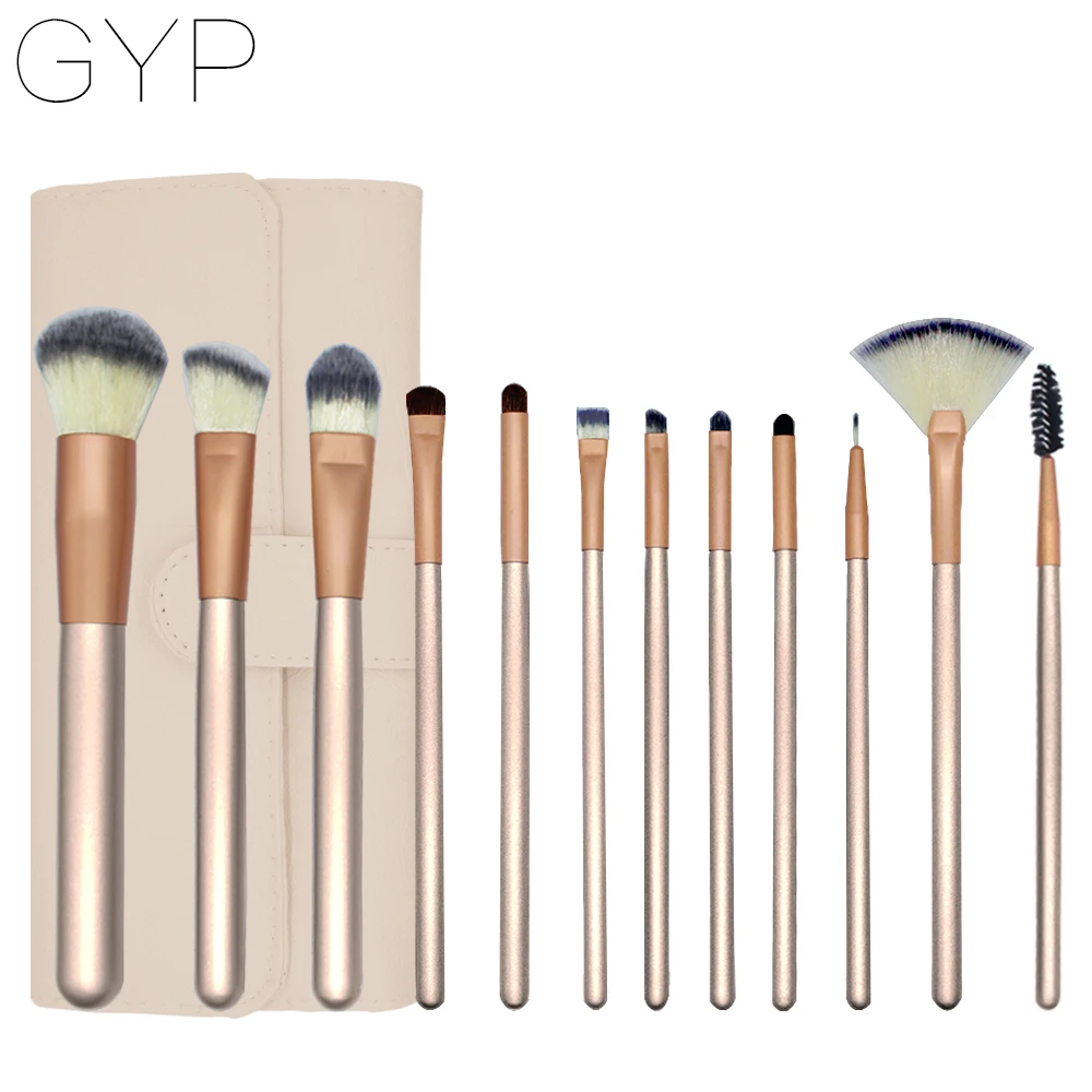 GYP 12 шт./партия профессиональная простая мягкая Кисть для макияжа из волокна