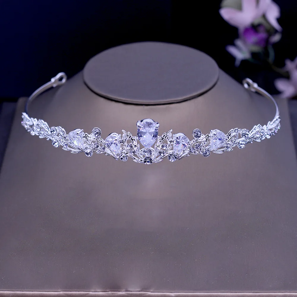 Stunning Art Deco Crystals Rhinestones Alloy Cubic Zircon Wedding Tiara CZ Bridal Queen Princess Pageant Party Crown Bridesmaids