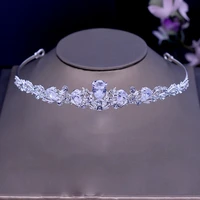 stunning art deco crystals rhinestones alloy cubic zircon wedding tiara cz bridal queen princess pageant party crown bridesmaids