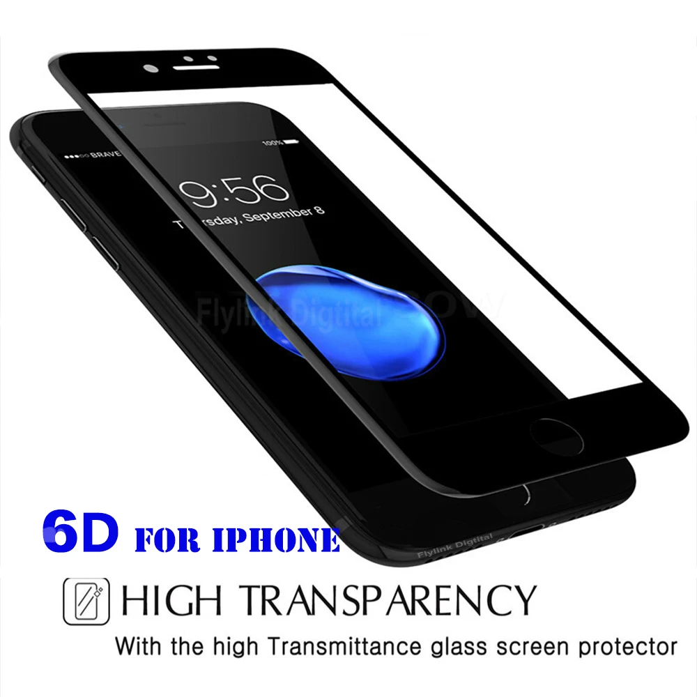 6D Защитное стекло для iPhone 6s 6 7 закаленное защитное 8 S X Plus Защитная пленка