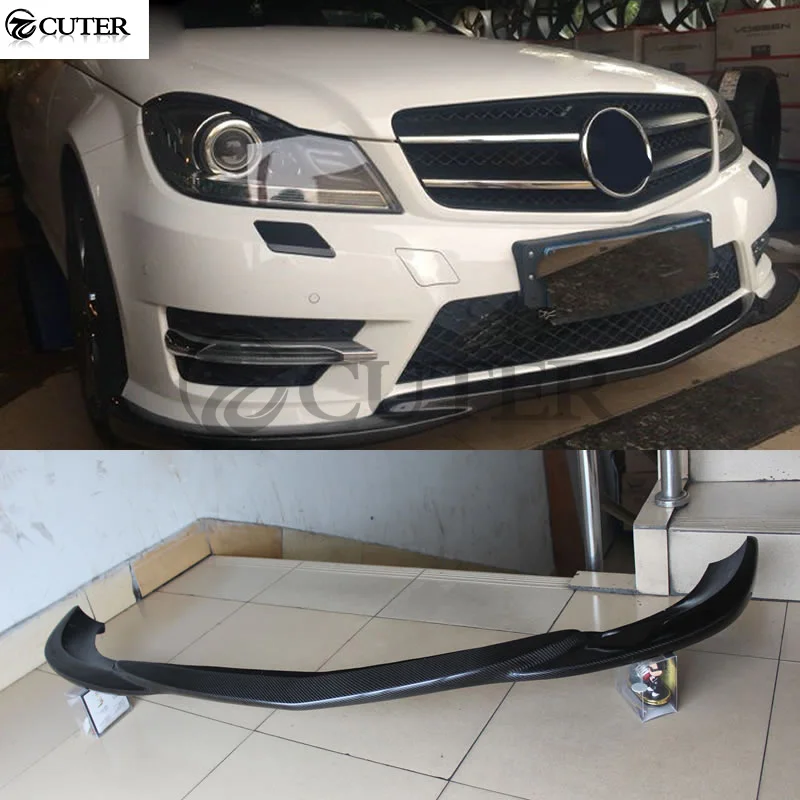 W204 C300 карбоновый автомобильный передний бампер спойлер для Mercedes Benz спортивный