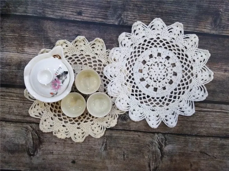 Круглая Современная хлопчатобумажная ткань для кухонного стола 25 см|Коврики и