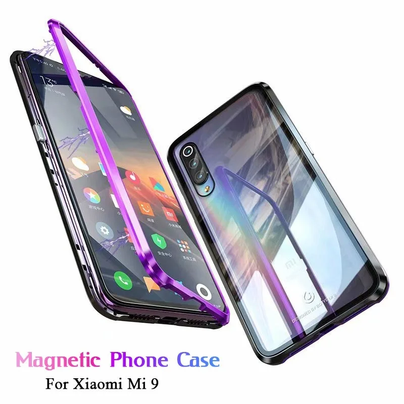 Роскошный чехол из закаленного стекла для Xiaomi 9 SE Mi9 прозрачная металлическая рамка Магнитная Xaiomi 9 SE крышка адсорбционная защита Capinha
