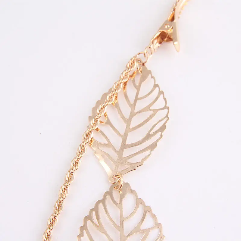 Женский аксессуар для волос с цепочкой и кисточкой|head chain|leaf headclip women |