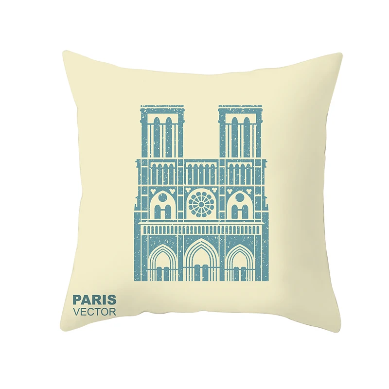 mling 1PC Notre Dame De Paris Art Printed Church Gothic Building Polyester Decorative Pillowcases Pillow Cover Pillow Case