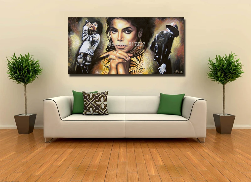 

100%Handmade oil painting portrait from photo ready to hang celebrity art Michael Jackson painting