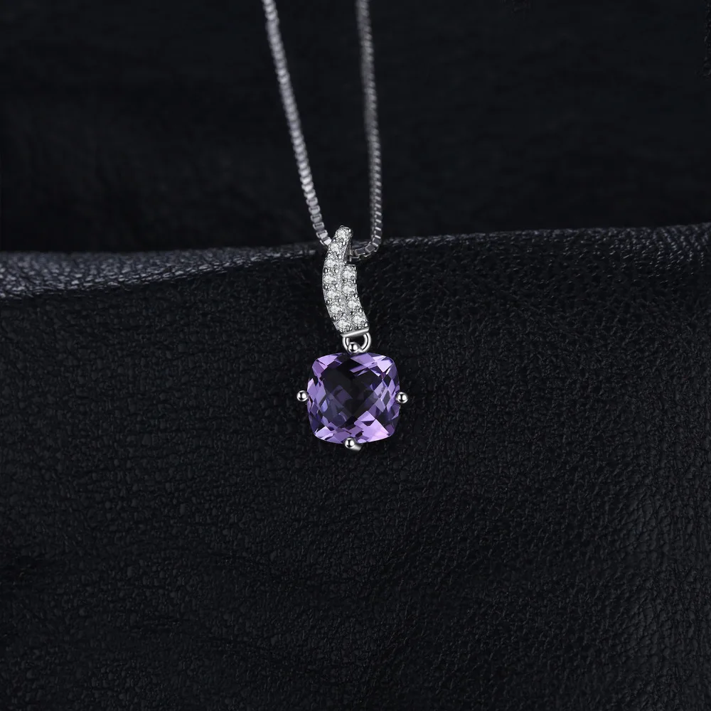Jewelrypalace классический 1.55 карат решетки квадратный аметисты кулон стерлингового