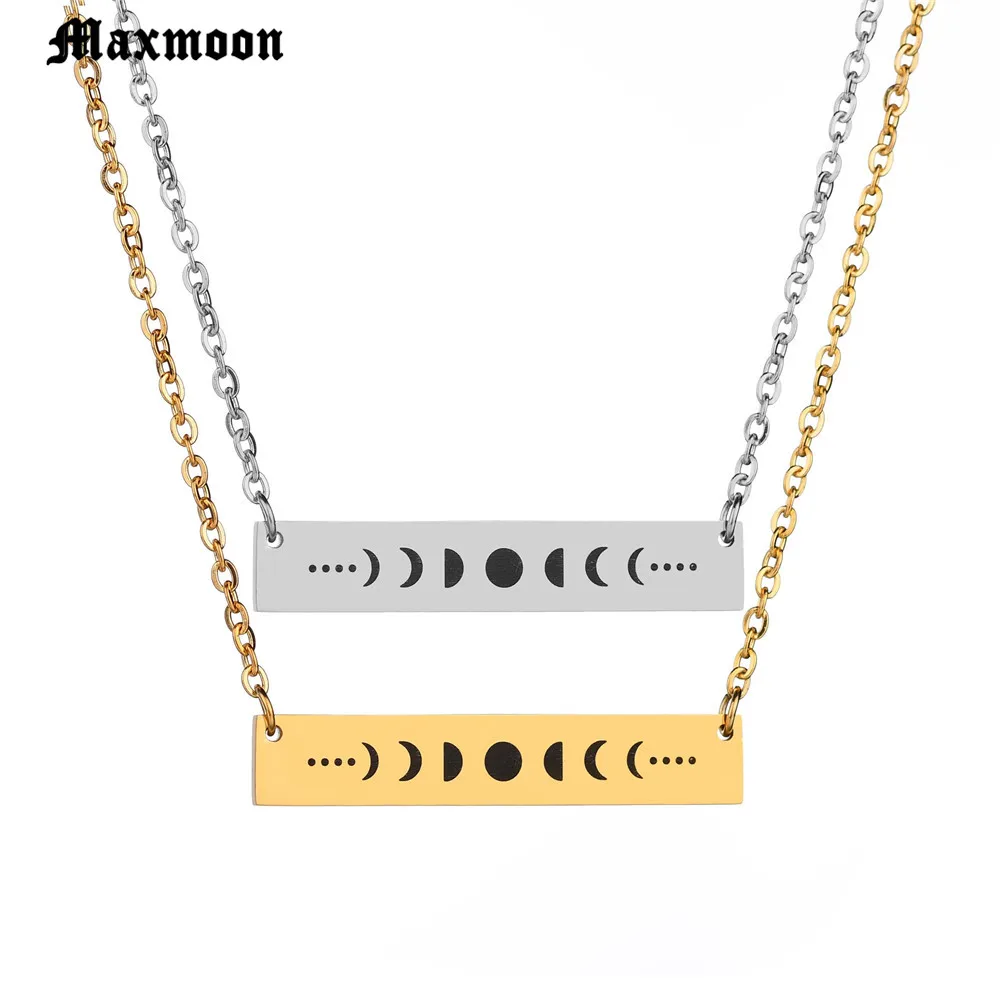 Женское ожерелье с подвеской Maxmoon винтажное из нержавеющей стали геометрическим