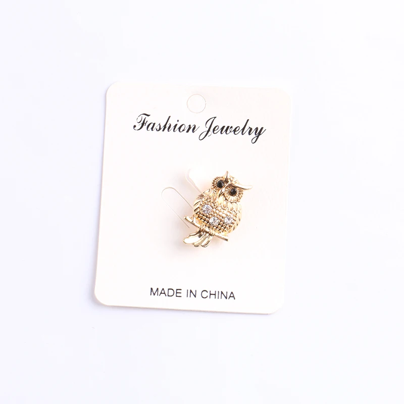 Elegant Rhinestone Owl Brooch Pins Golden Crystal Animal Craft Bird Jewelry for Women Breastpin Dress Decoration | Украшения и