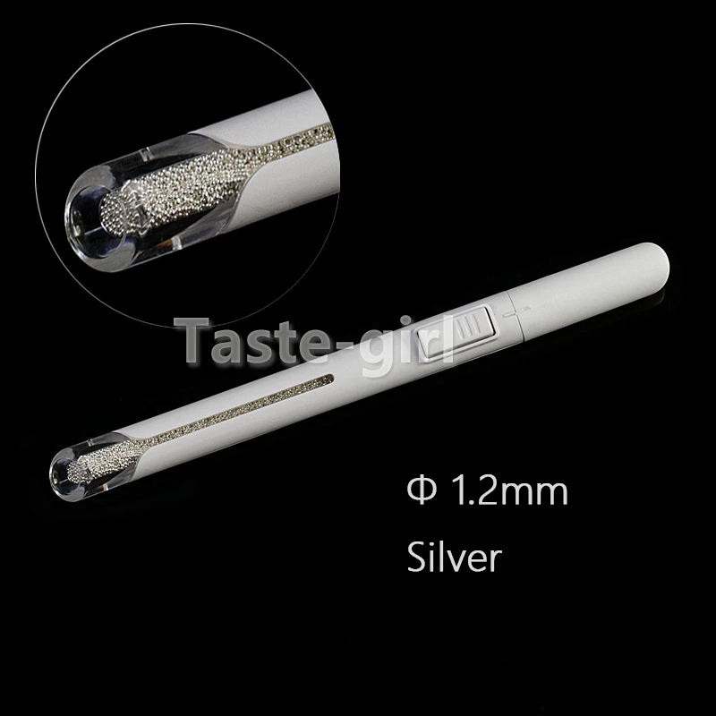 1.2MM Silver 12 типов стальных шариков, ручка для раскрашивания ногтей, инструмент для дизайна ногтей, маленькие шариковые икры, аксессуары для маникюра, ручка для рисования слитков - Цвет: 1.2MM Silver