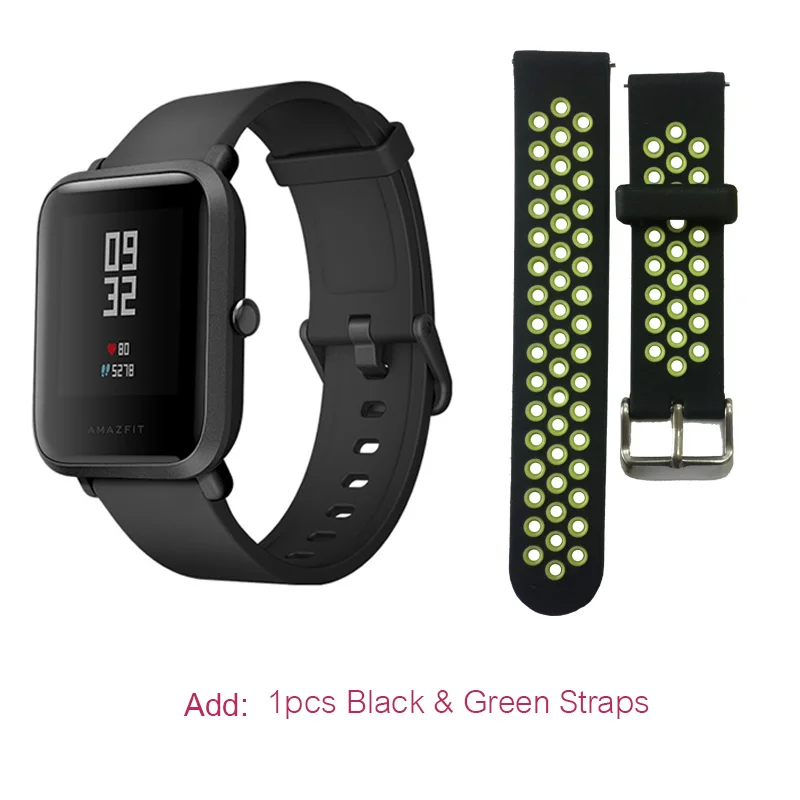 Bip-green-film. Huami Смарт-часы, Huami Amazfit Bip Молодежные Смарт-часы, Bluetooth 4,0 gps монитор сердечного ритма 45 дней в режиме ожидания IP68 - Цвет: Bip-green-film.