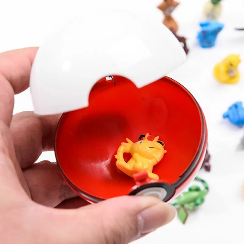 Прямая поставка 1 шт. Pokeball + случайные фигурки внутри игрушки для детей крутая