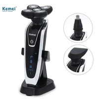kemei km 5886 3 in 1 washable rechargeable electric shaver 5d head electric shaver 5 blade shaving razor for men face care