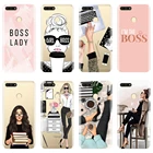 Женский чехол для телефона с девушкой и боссом для Huawei Y5, Y6, Y7 Prime 2018, Y9 2019, силиконовая Мягкая задняя крышка для Huawei Y3, Y5, Y6 II, Y7 2017 Pro