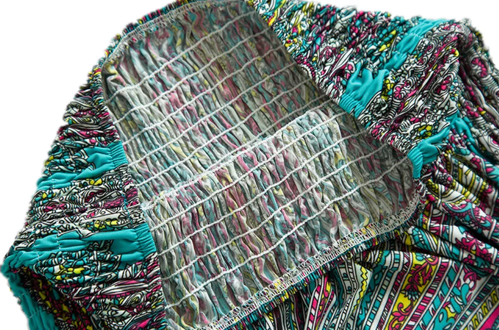 Женское платье без бретелек мягкое пляжное в богемном стиле с принтом весна