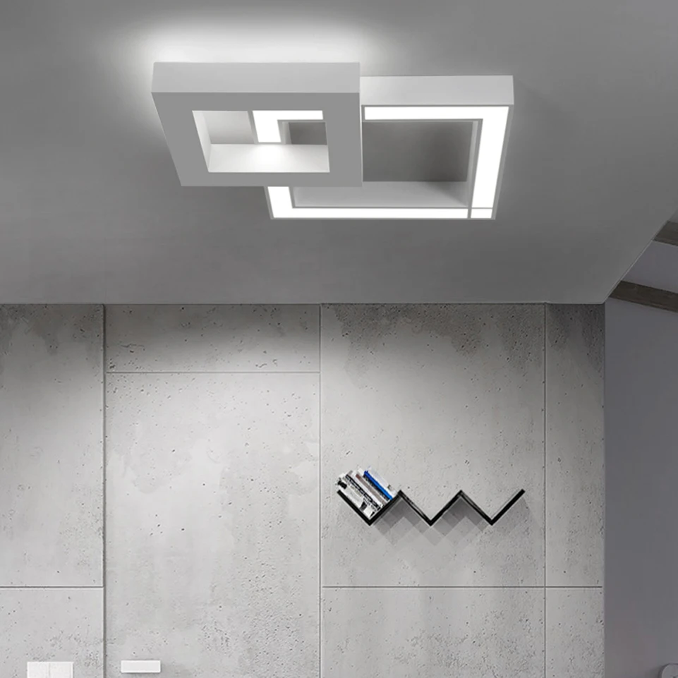 LED Современные Геометрические Железные Акриловые Чёрные Белые Светодиодные Лампы.Светодиодные Светильники.Люстры Потолочные. Потолочные Светильники.Светильник Потолочный Светильник.Для Столовой,Фойе и Спальни