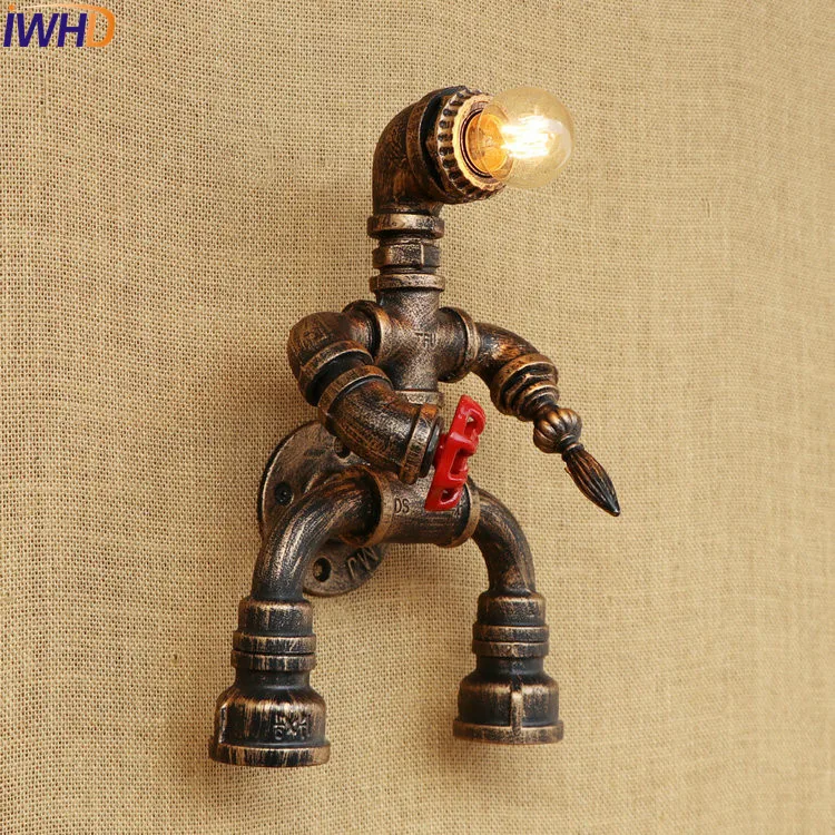 Настенный светильник IWHD Robot Water Pipe винтажный настенный для лестницы промышленный
