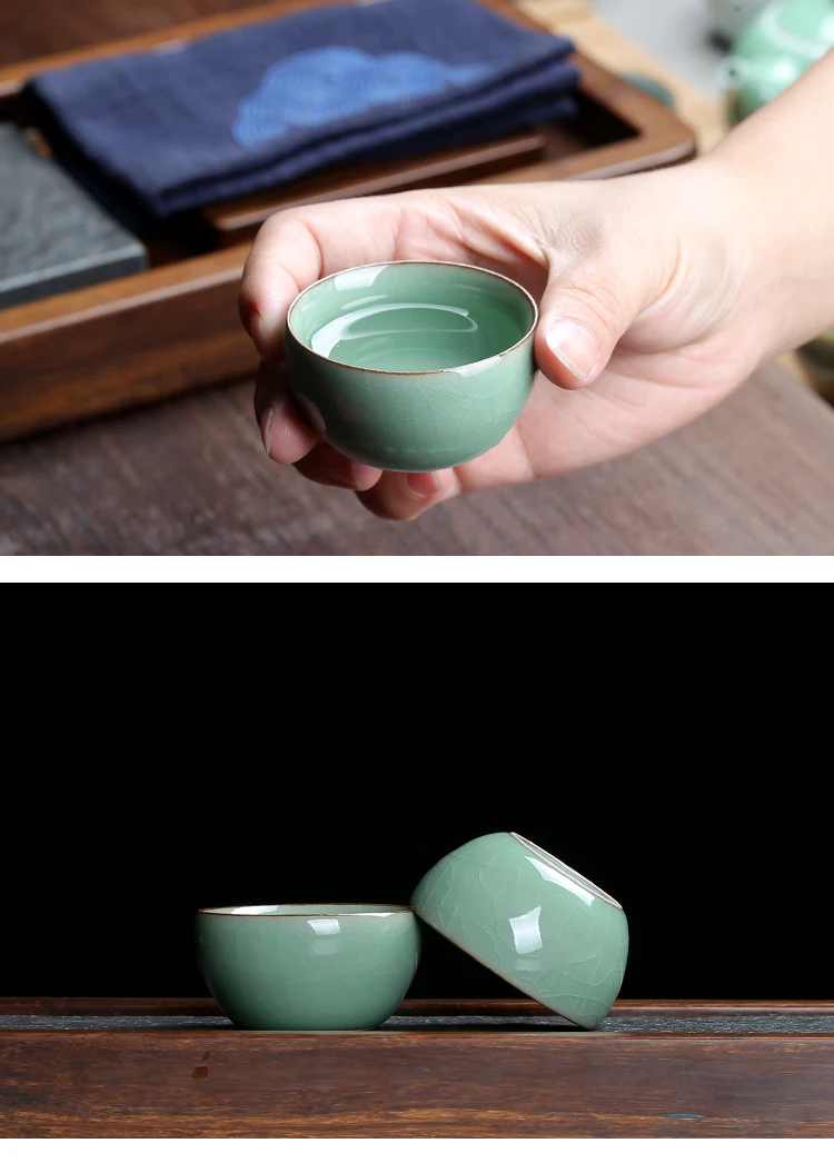 Чайный набор хрустящая глазурь Ge Kiln Longquan Celadon Zisha керамика искусство Тай Тхи китайский чайный горшок фарфор Исин глина антикварный чайный горшок