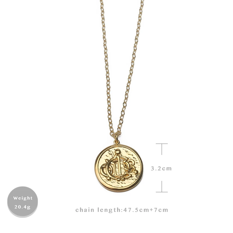 

Amorita boutique Retro court circular design pendant necklace