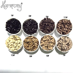 (1000 шт.лот) 3,0*2,6*6,0 мм 11 # светло-коричневый Медь Micro ссылки для Предварительно Связанные в пучки u-клипсой волос 8 видов цветов для вашего выбора
