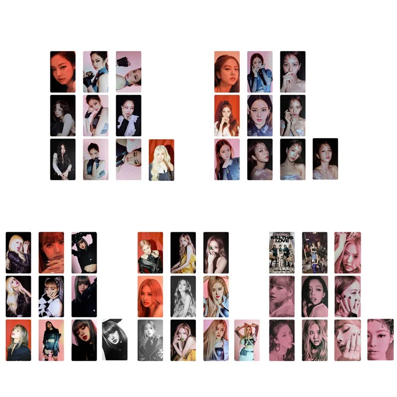 10 шт./компл. Kpop Blackpink убить любовь фото stikcy карты Дженни Lisa Фотокарта Стикеры альбом с украшением в виде кристаллов карты Стикеры