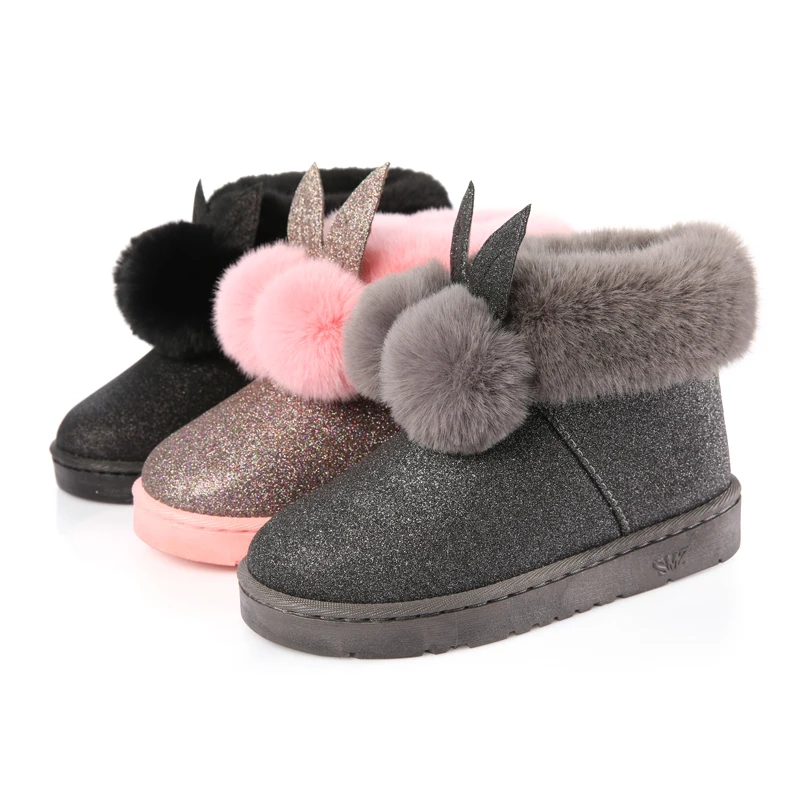 Женские зимние ботинки Venonat милые водонепроницаемые с ушками кролика и бархатной