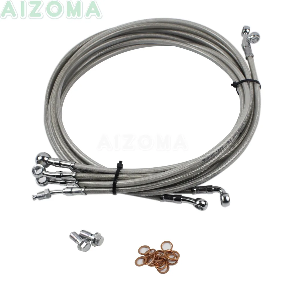 1" 15" 1" мотоцикл хром полный Ape вешалка кабели тормозные линии наборы для Harley Touring руль ABS модели