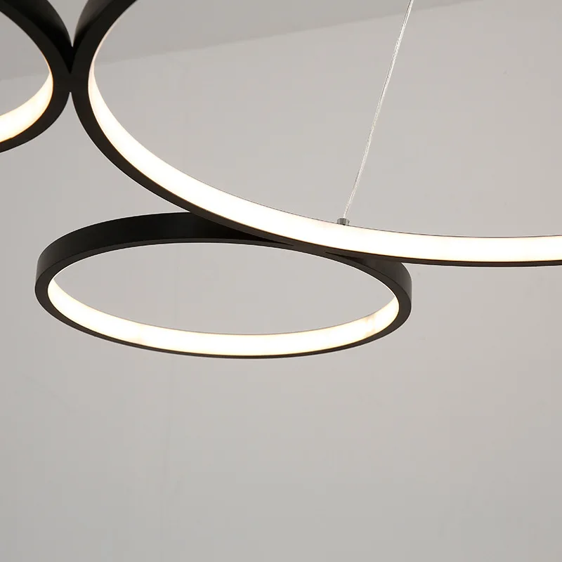 

Modern Ring Circle Office Dining Room Kitchen Hanging Light Aluminum White Pendant Light