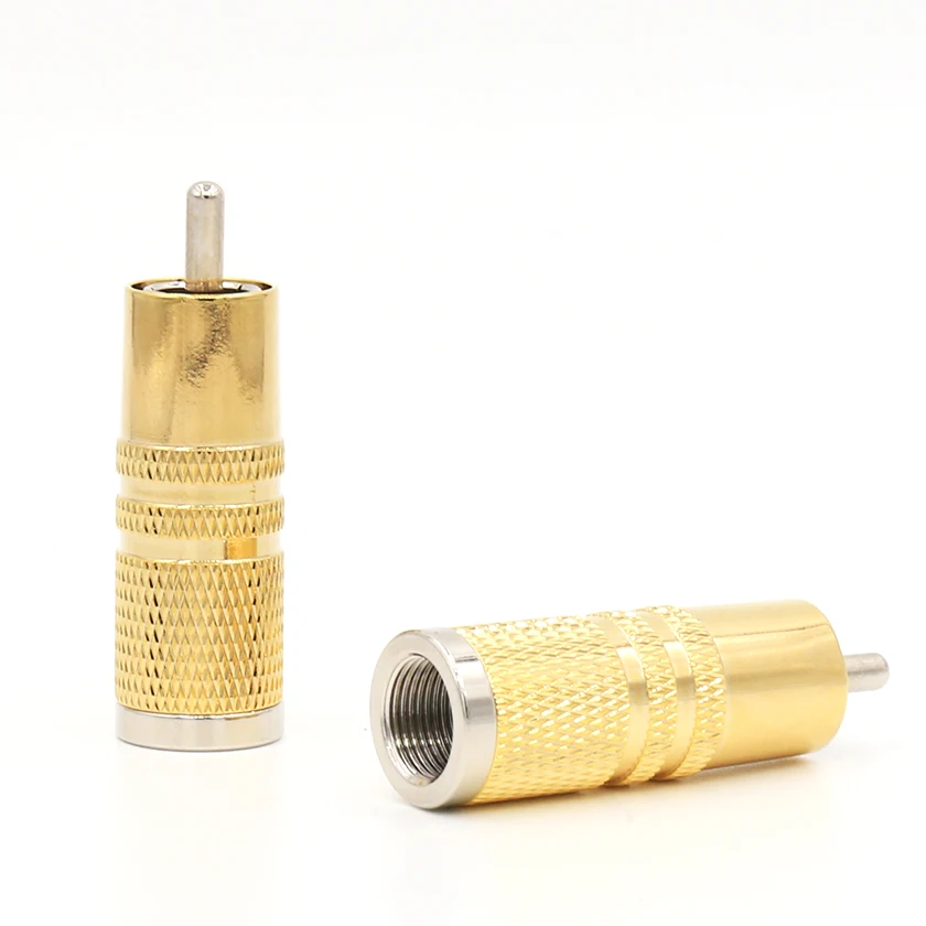 Золотистый Штекерный RCA разъем yter Style SRCA штекеры rca для аудиокабеля ремонта
