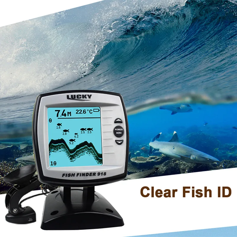 FF918 180S рыболокатор проводной датчик Fishfinder 45 градусов эхо ЖК локатор для рыб лодка