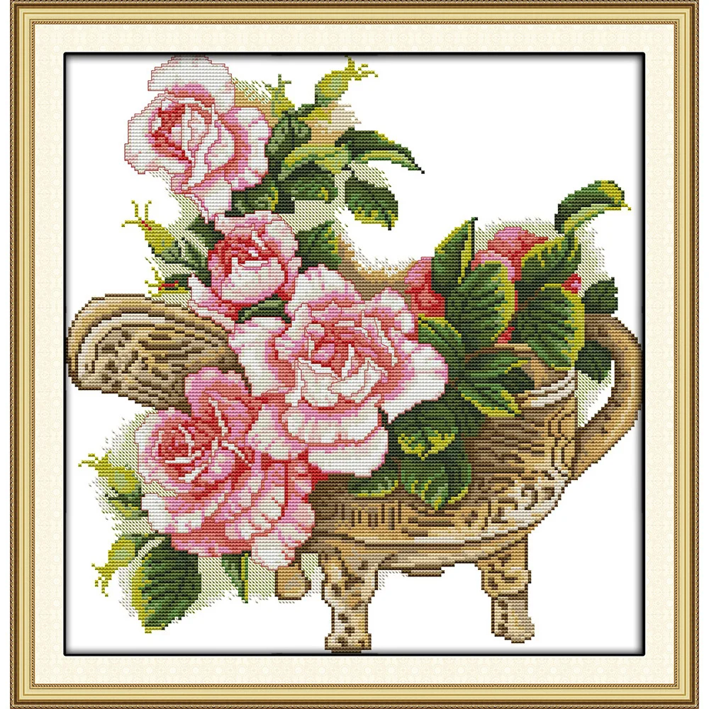 Joy Sunday пион китайский набор крестиков экологичный хлопок чистый Печатный 14 11CT DIY