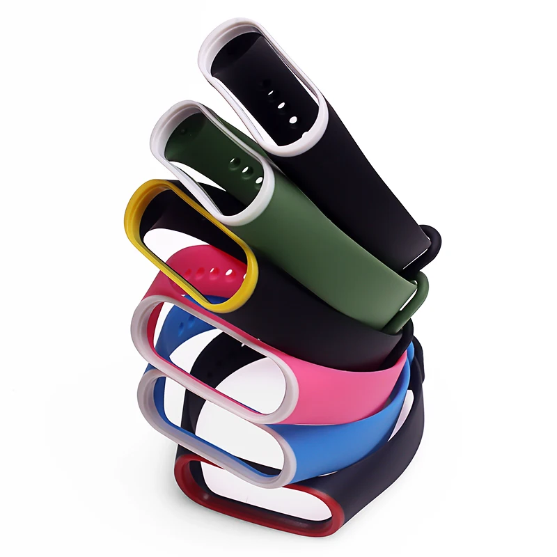 Двухцветный ремешок BOORUI Miband 3 умные аксессуары для xiaomi mi силиконовый сменный на