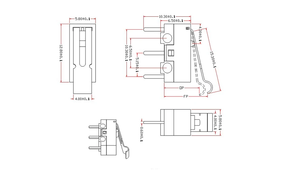 10 шт. 125V 1A SPDT сверхминиатюрный микрорычажный переключатель