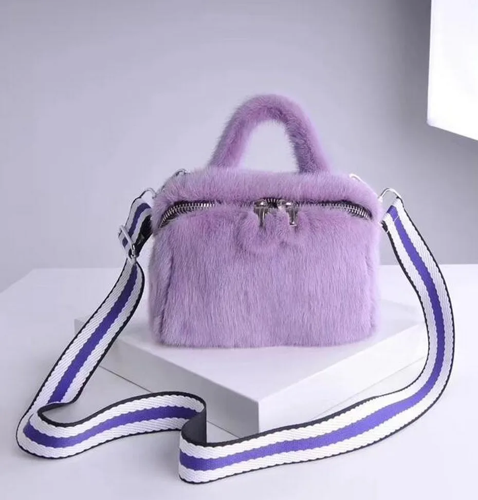 ZDFURS* Женская Роскошная сумка из натурального меха норки, синие классические сумки из натурального меха, женские супер модные норковые сумки