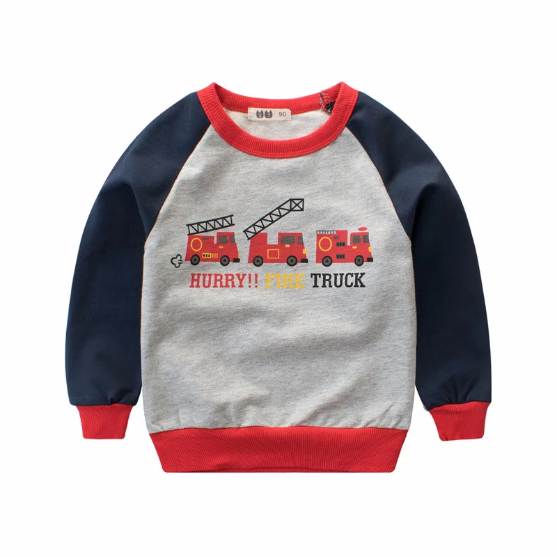 2018 Boy girls Designer brand T shirt spring Long sleeve Bottoming 100% Cotton car top tees baby sweatshirt kids clothing | Детская